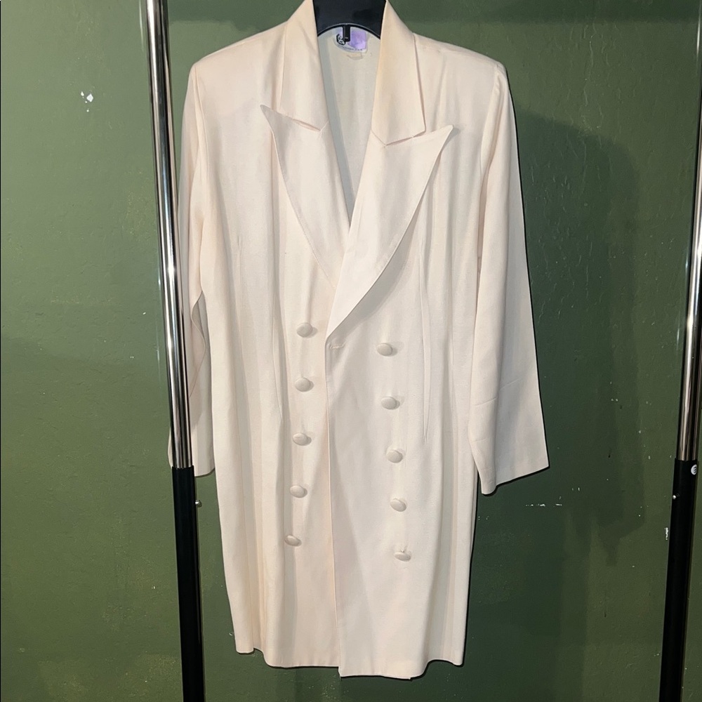 Vintage Cream Double-Breasted Jacket